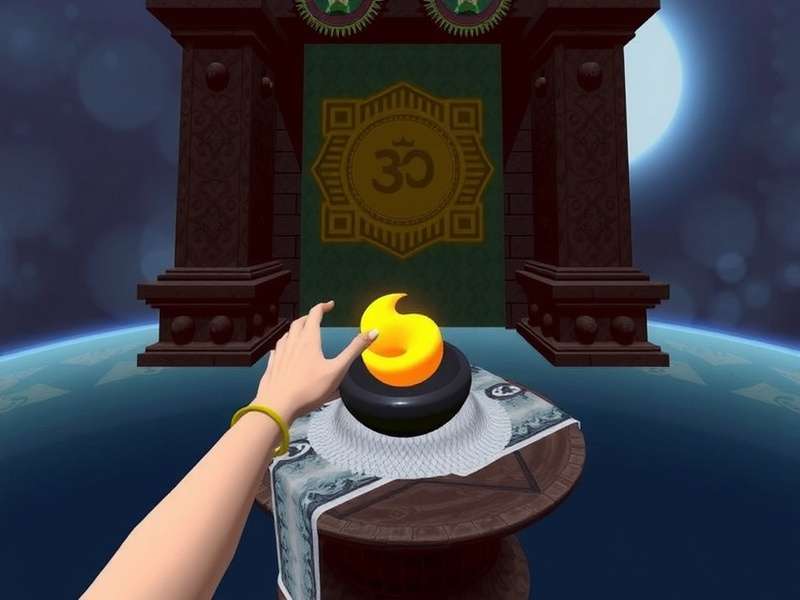 Shiva Lingam Worship in Shiva's Journey Player performing virtual abhishek to Shiva Lingam in Shiva's Journey game